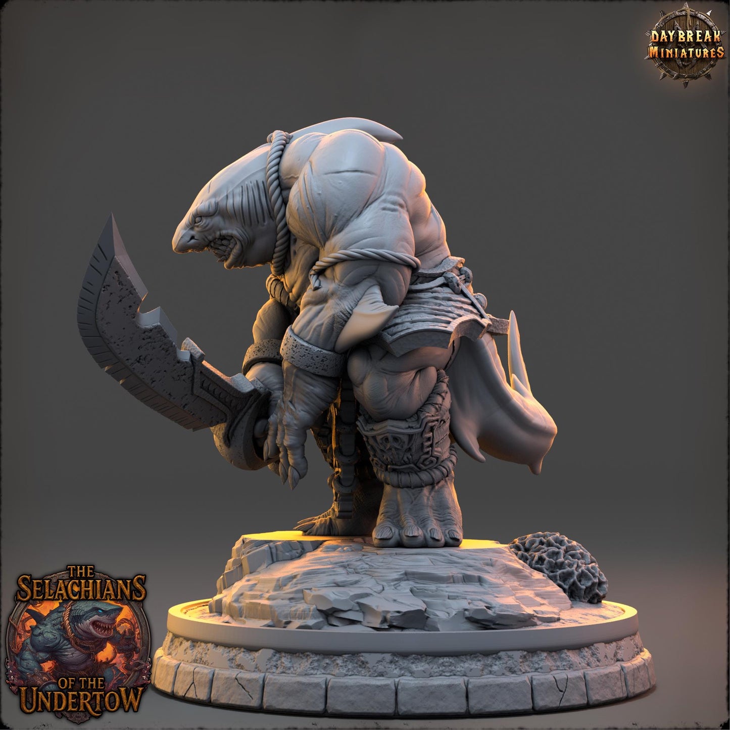 Sharkfolks - Olveth Tidewound | Daybreak Miniatures | 3D printed miniature | Tabletop Games | Dungeons and Dragons | Wargaming | D&D