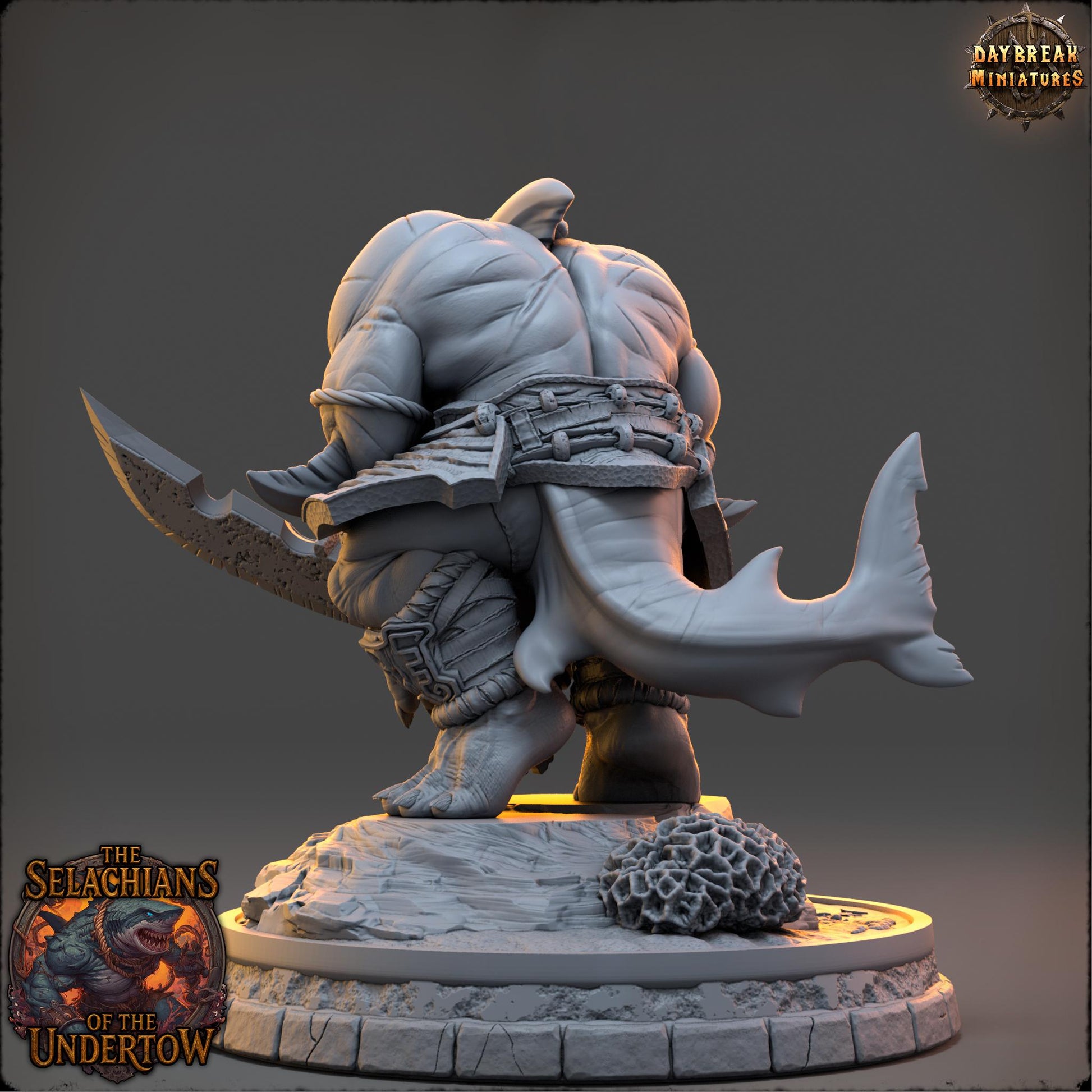 Sharkfolks - Olveth Tidewound | Daybreak Miniatures | 3D printed miniature | Tabletop Games | Dungeons and Dragons | Wargaming | D&D