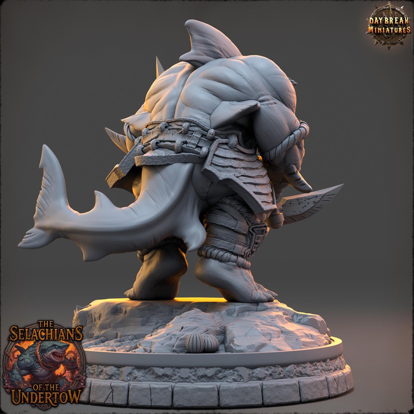 Sharkfolks - Ruun-Tal Driftbane | Daybreak Miniatures | 3D printed miniature | Tabletop Games | Dungeons and Dragons | Wargaming | D&D