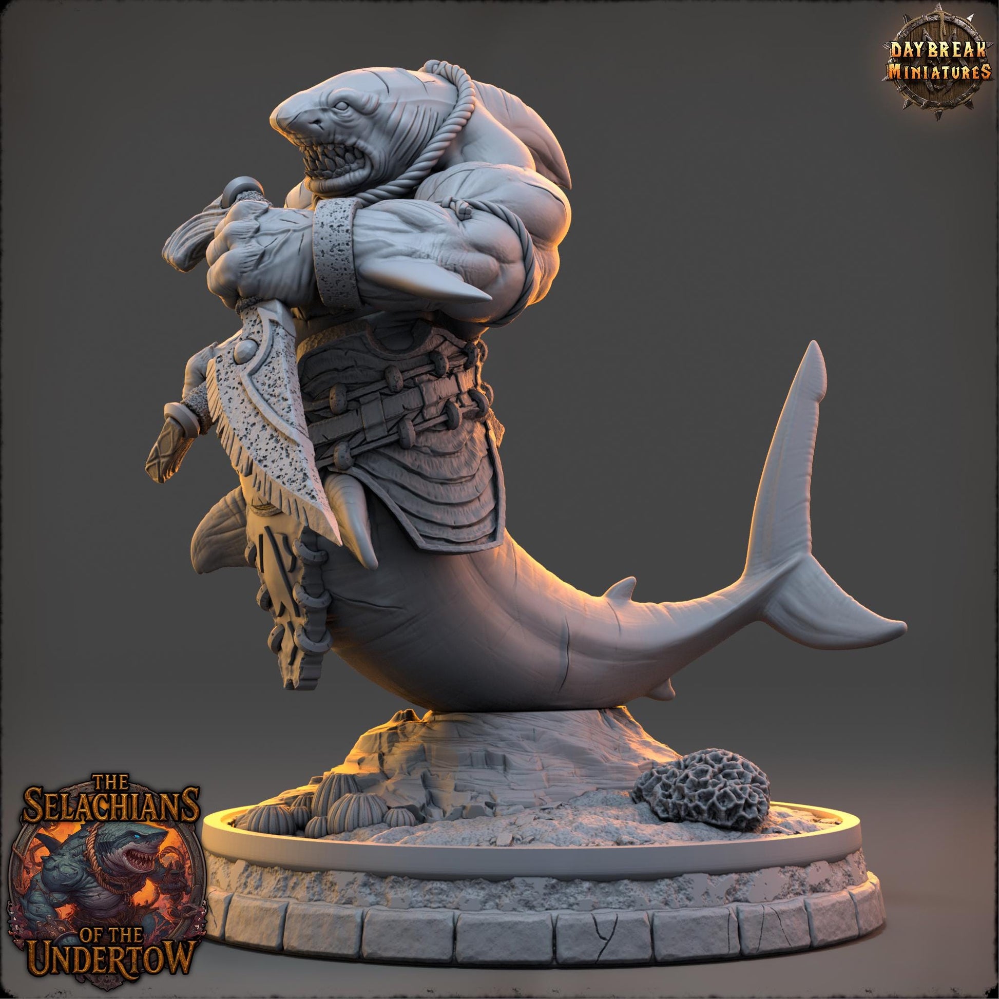 Sharkfolks - Thal Korrun | Daybreak Miniatures | 3D printed miniature | Tabletop Games | Dungeons and Dragons | Wargaming | D&D