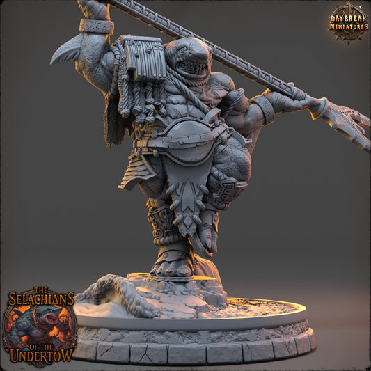 Sharkfolks - Thressik of the Deep | Daybreak Miniatures | 3D printed miniature | Tabletop Games | Dungeons and Dragons | Wargaming | D&D