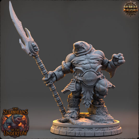 Sharkfolks - Urran Shellpiercer | Daybreak Miniatures | 3D printed miniature | Tabletop Games | Dungeons and Dragons | Wargaming | D&D