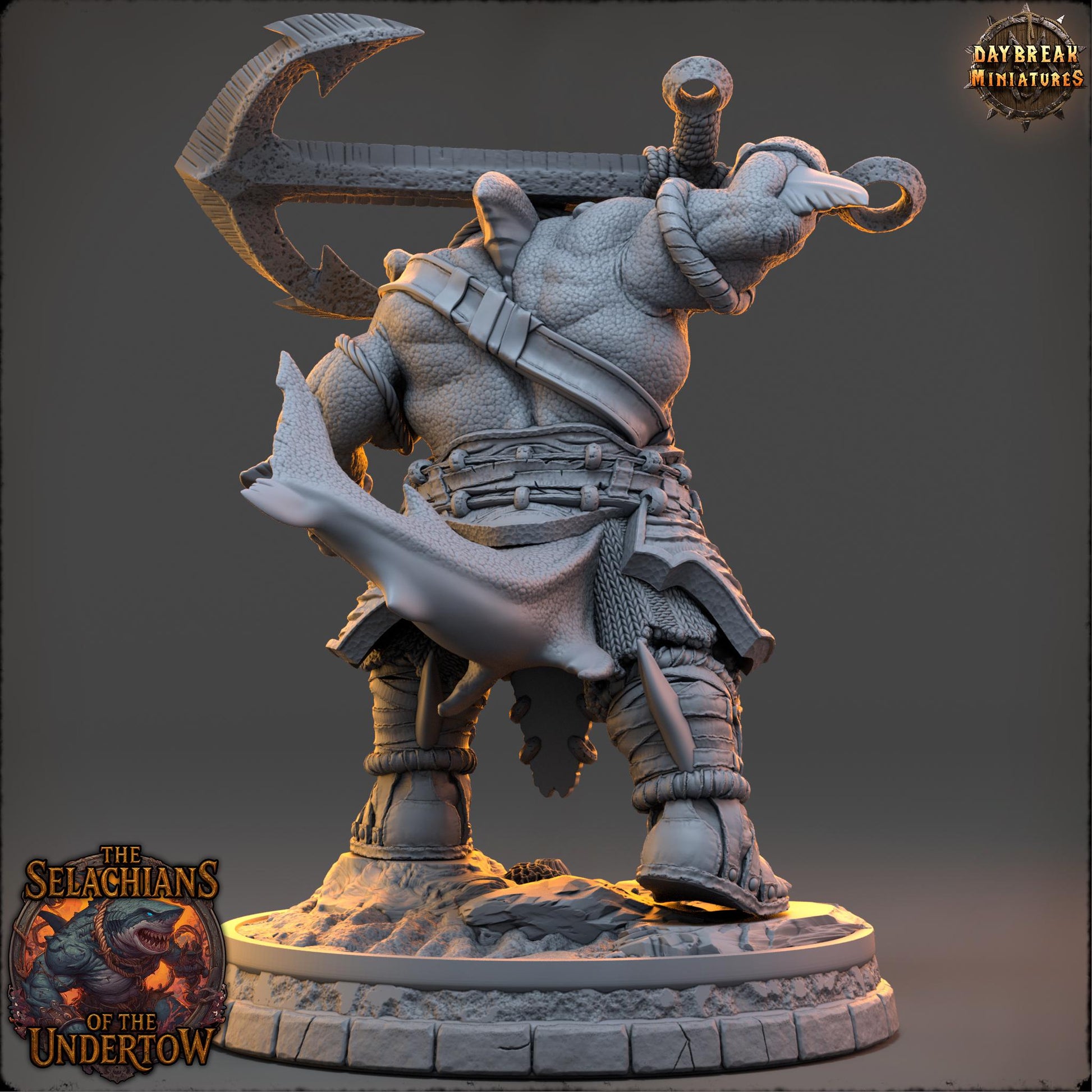 Sharkfolks - Yethra Coilblood | Daybreak Miniatures | 3D printed miniature | Tabletop Games | Dungeons and Dragons | Wargaming | D&D