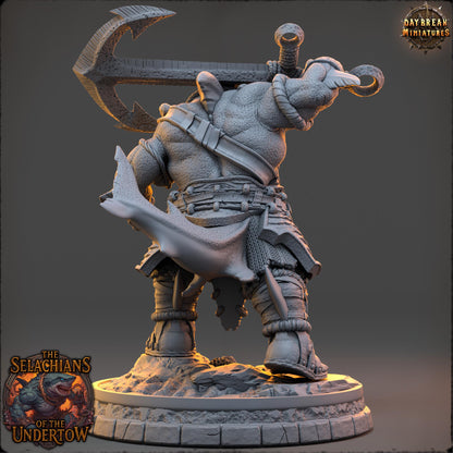 Sharkfolks - Yethra Coilblood | Daybreak Miniatures | 3D printed miniature | Tabletop Games | Dungeons and Dragons | Wargaming | D&D