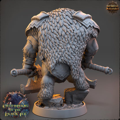Bearfolk Fighter - Cleaver Dukso | Daybreak Miniatures | 3D printed miniature | Tabletop Games | Dungeons and Dragons | Wargaming | D&D