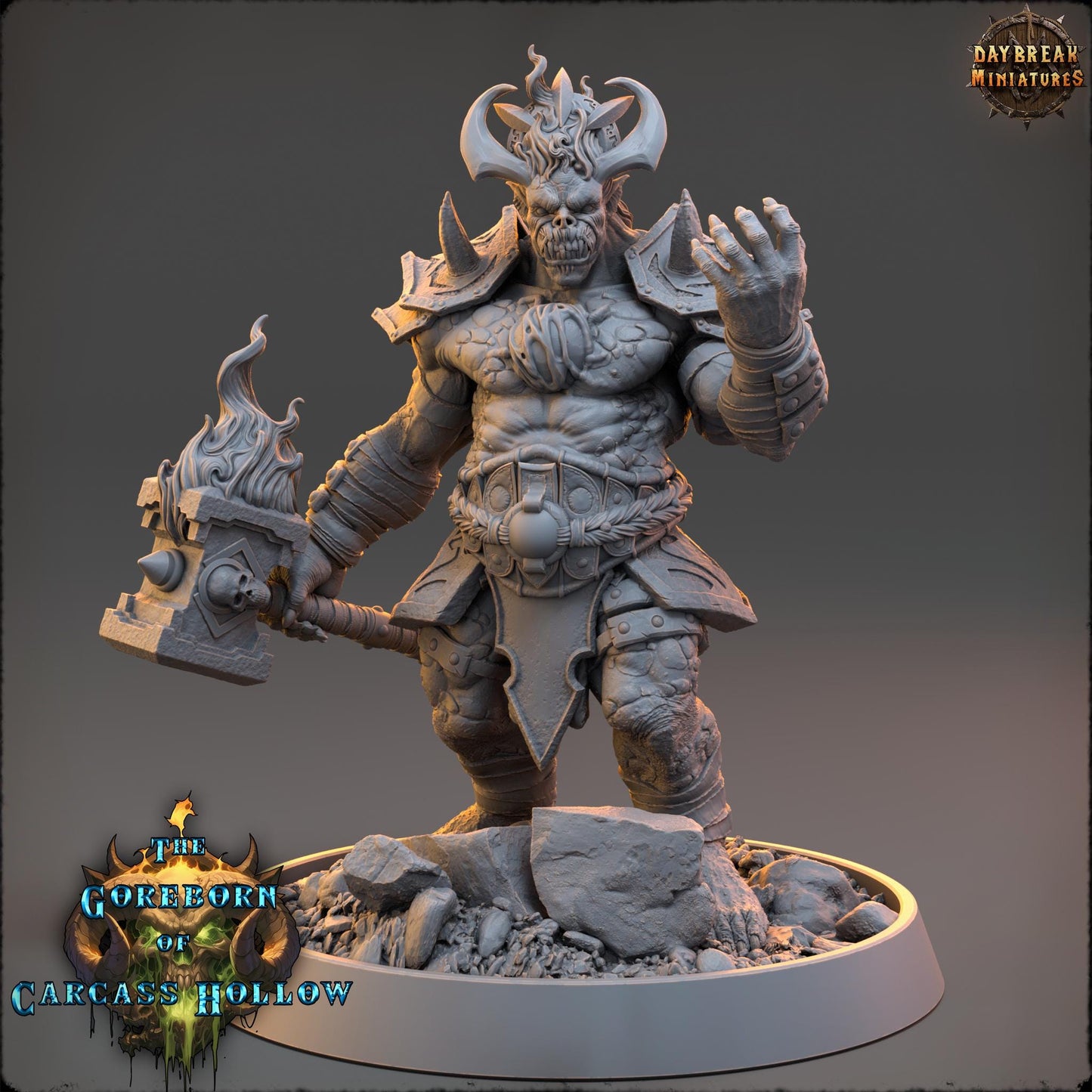 Demon Fighter - General Raxar Boneharrow | Daybreak Miniatures | 3D printed | Tabletop Games | Dungeons and Dragons | Wargaming | D&D