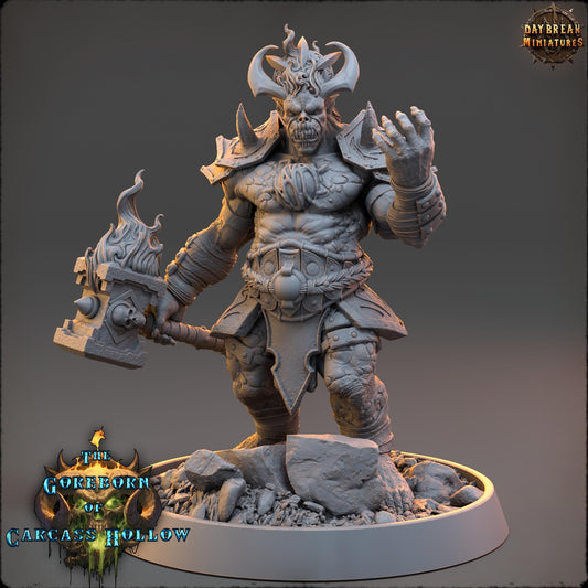 Demon Fighter - General Raxar Boneharrow | Daybreak Miniatures | 3D printed | Tabletop Games | Dungeons and Dragons | Wargaming | D&D