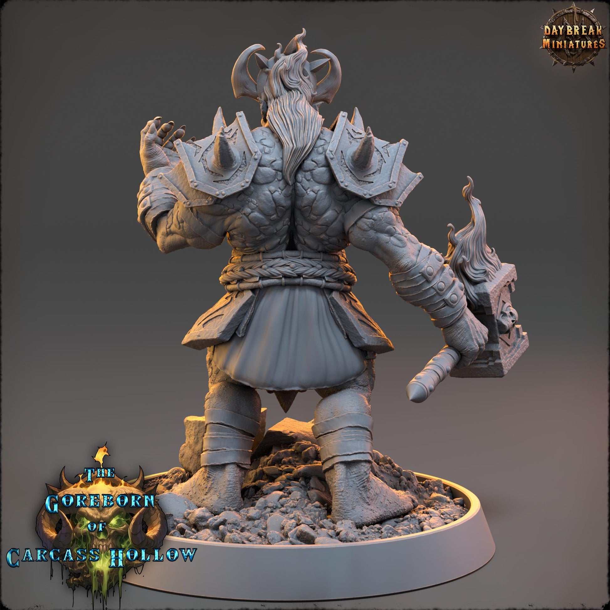 Demon Fighter - General Raxar Boneharrow | Daybreak Miniatures | 3D printed | Tabletop Games | Dungeons and Dragons | Wargaming | D&D