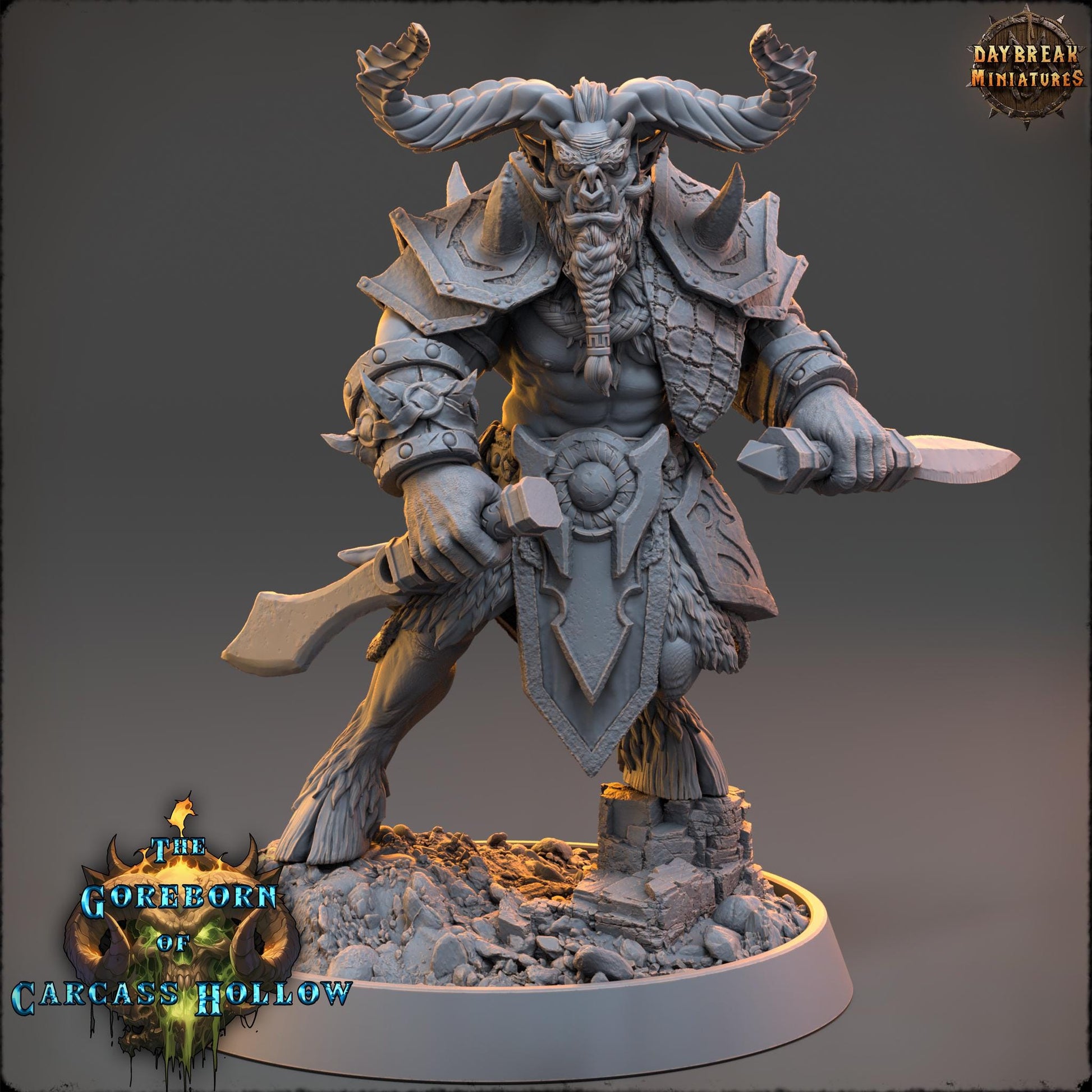 Demon Fighter - Krythar Maelkor | Daybreak Miniatures | 3D printed miniature | Tabletop Games | Dungeons and Dragons | Wargaming | D&D