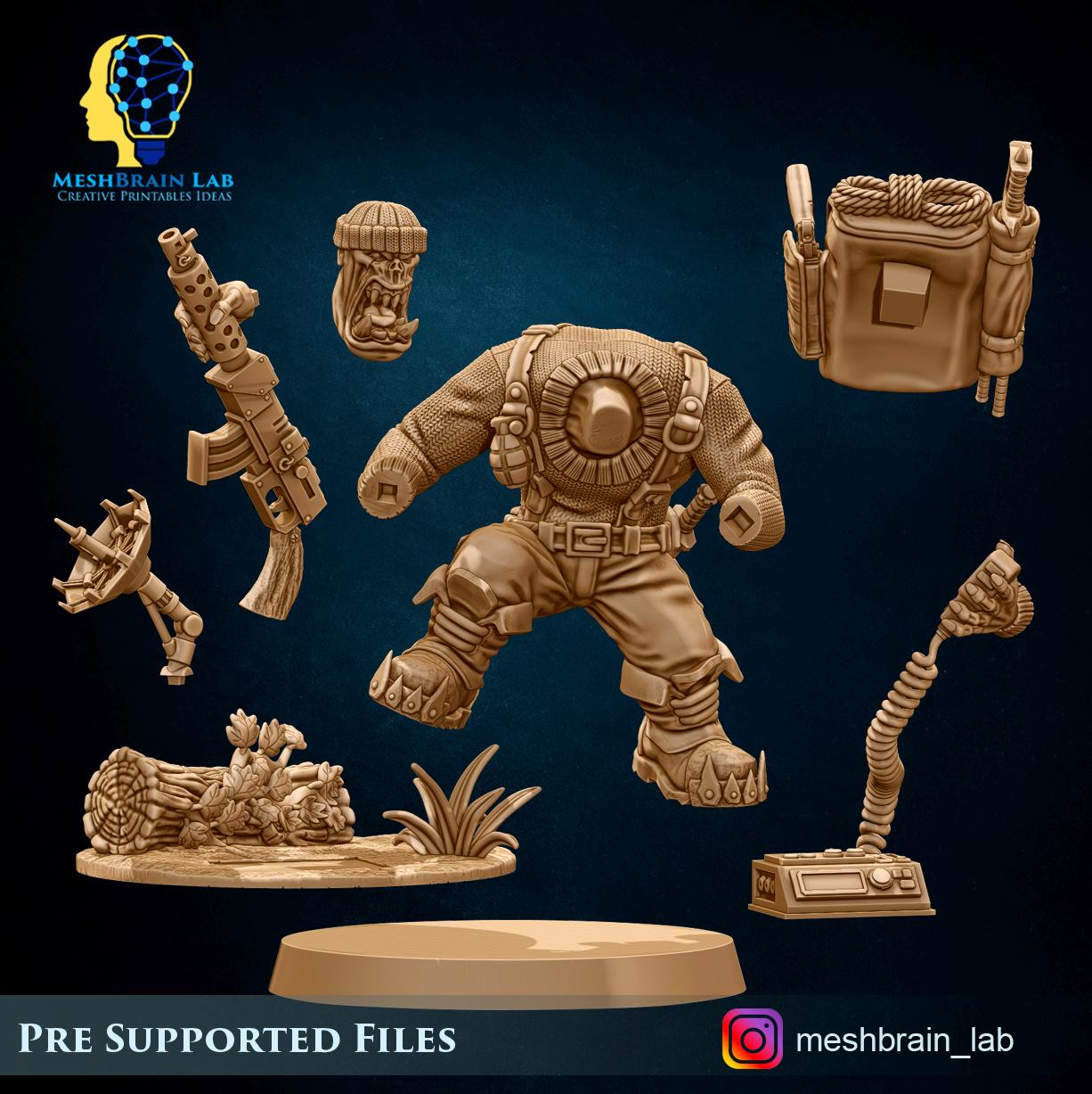 Ork Kommando Radio operator | Wargaming | Tabletop | 3D printed miniature | OPR compatible