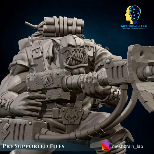 Ork Kommando with Rocket Launcher | Wargaming | Tabletop | 3D printed miniature | OPR compatible