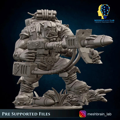 Ork Kommando with Rocket Launcher | Wargaming | Tabletop | 3D printed miniature | OPR compatible