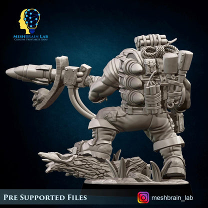 Ork Kommando with Rocket Launcher | Wargaming | Tabletop | 3D printed miniature | OPR compatible