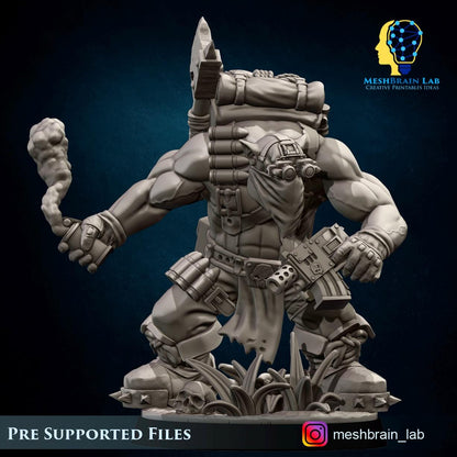 Ork kommando with smoke grenade | Wargaming | Tabletop | 3D printed miniature | OPR compatible