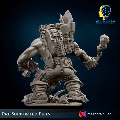 Ork kommando with smoke grenade | Wargaming | Tabletop | 3D printed miniature | OPR compatible