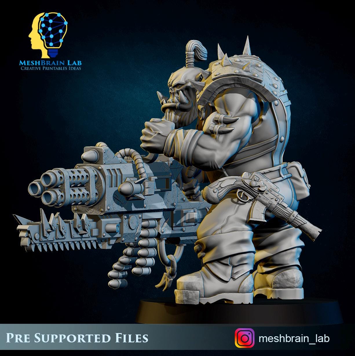 Pirate Ork with Big Bada Boom weapon nr2 | Wargaming | Tabletop | 3D printed miniature | OPR compatible
