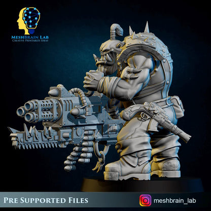 Pirate Ork with Big Bada Boom weapon nr2 | Wargaming | Tabletop | 3D printed miniature | OPR compatible