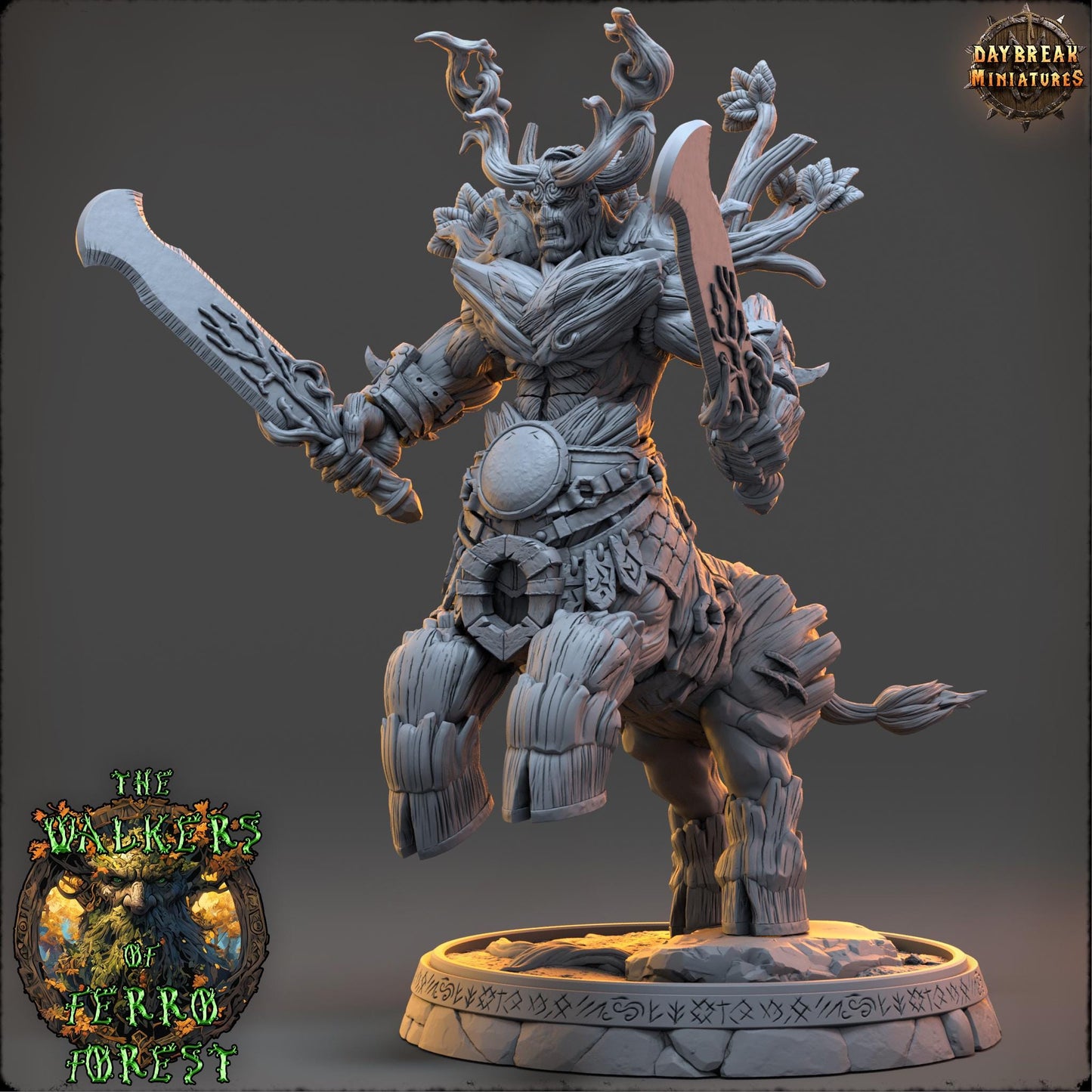 Ent Warrior - Ritter Teryn Eldershade | Daybreak Miniatures | 3D printed miniature | Tabletop Games | Dungeons and Dragons | Wargaming | D&D
