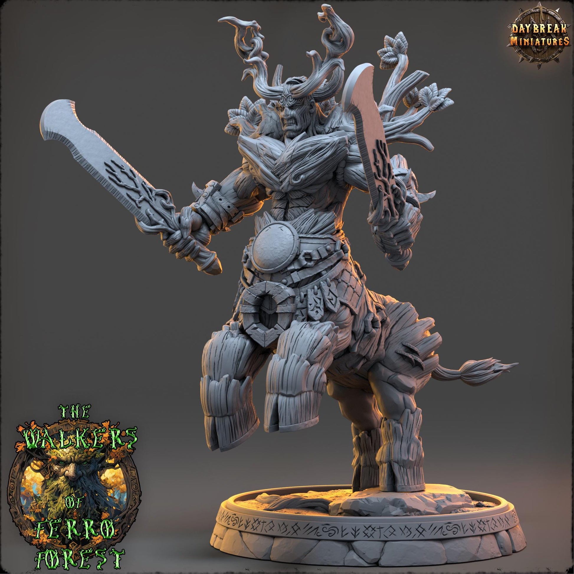 Ent Warrior - Ritter Teryn Eldershade | Daybreak Miniatures | 3D printed miniature | Tabletop Games | Dungeons and Dragons | Wargaming | D&D