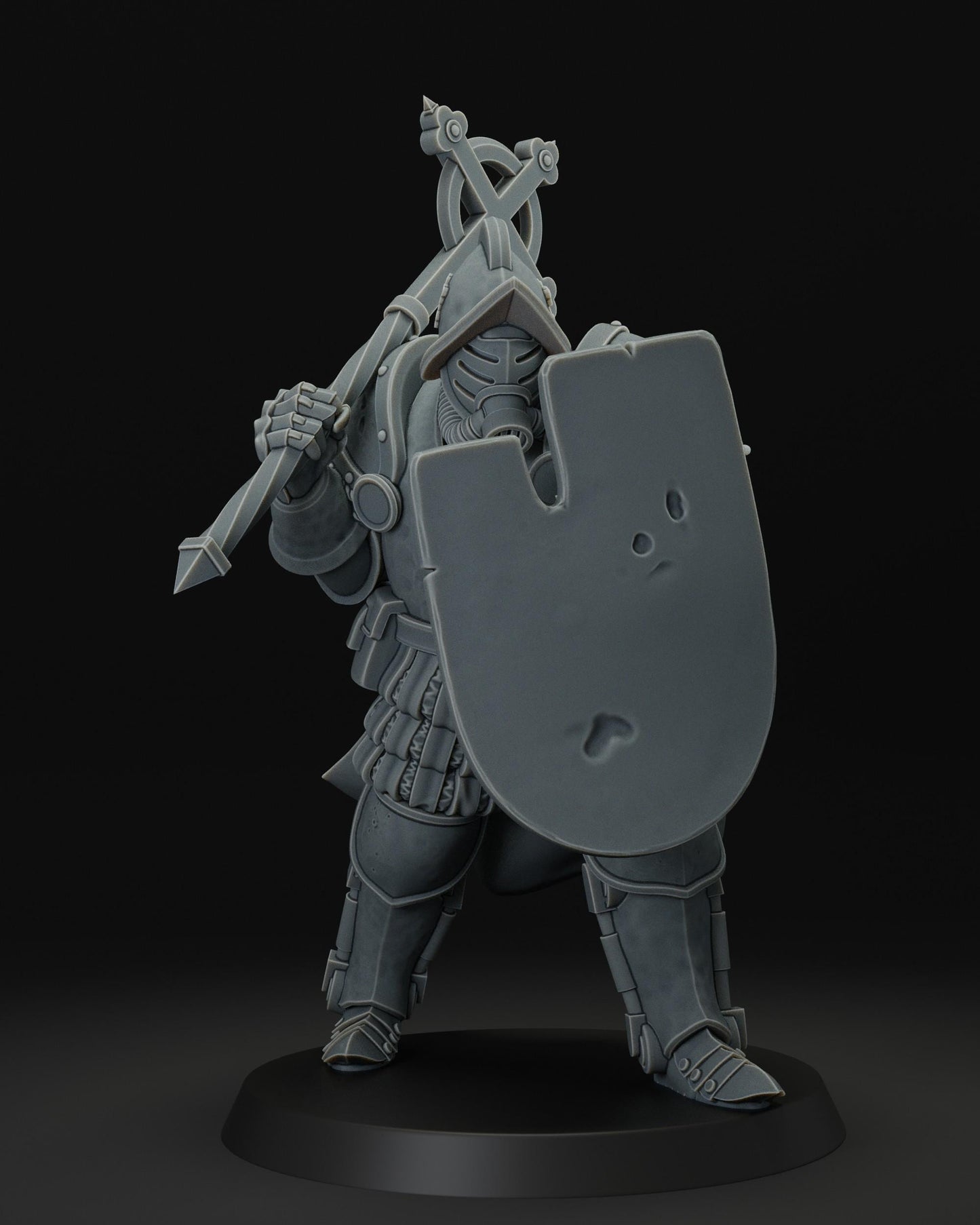 Heavy Infantry with mace and shield | JK Remo | Wargaming | Tabletop | 3D printed miniature | Trench Crusade compatible | Pilgrim