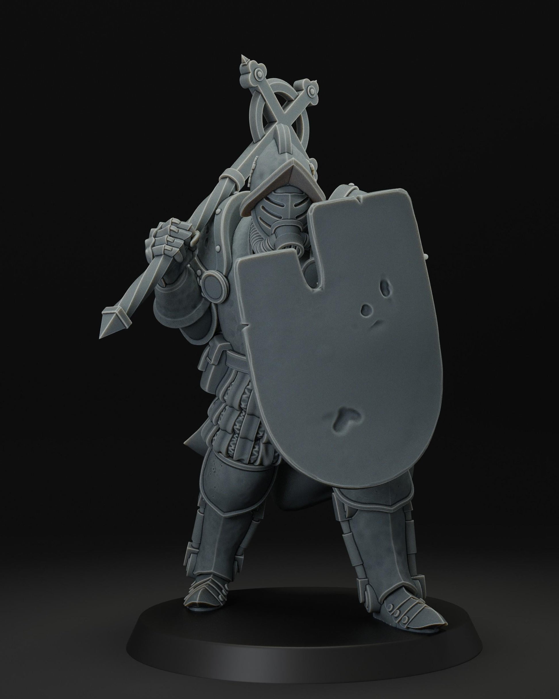Heavy Infantry with mace and shield | JK Remo | Wargaming | Tabletop | 3D printed miniature | Trench Crusade compatible | Pilgrim