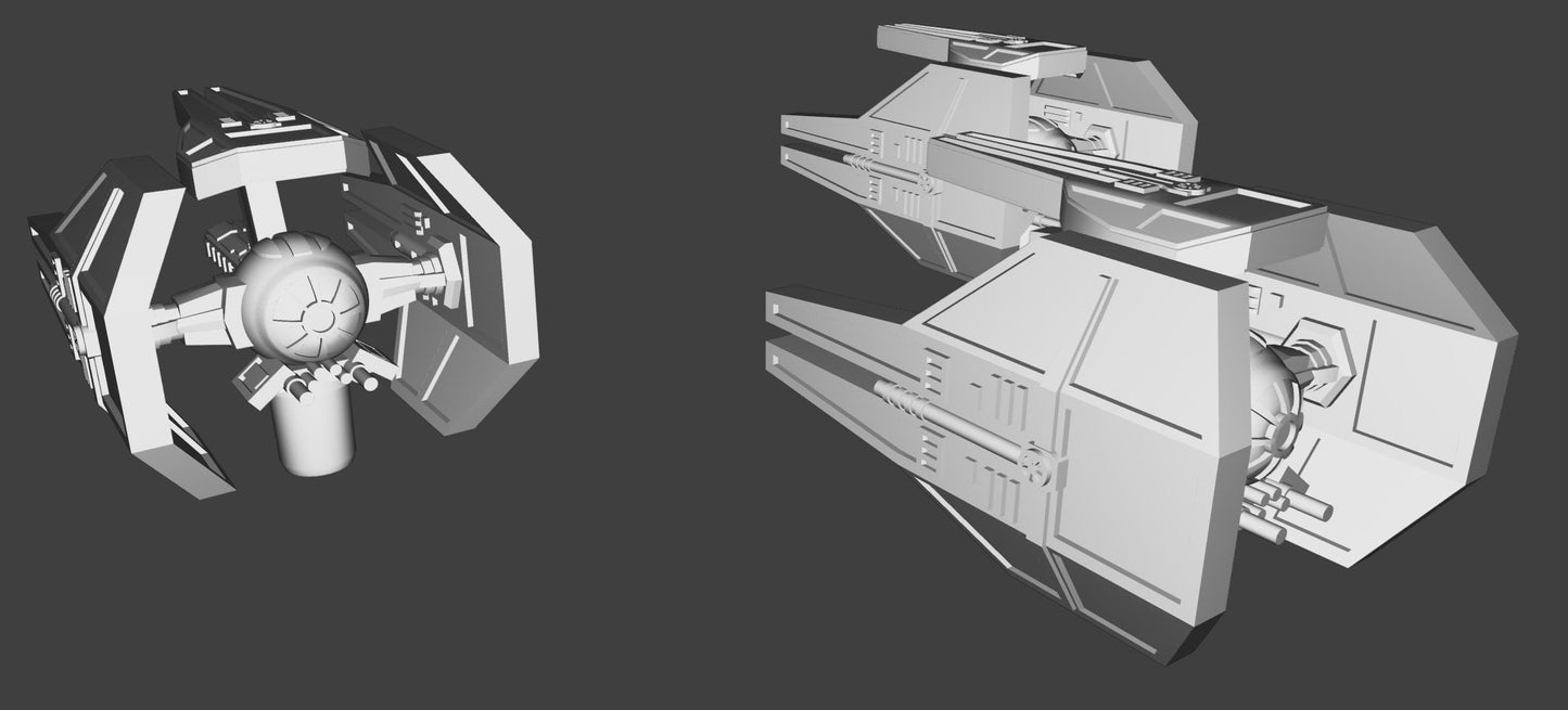 Imperial Tie Oppressor Squadron (9pcs): 3D printed SW Armada proxy