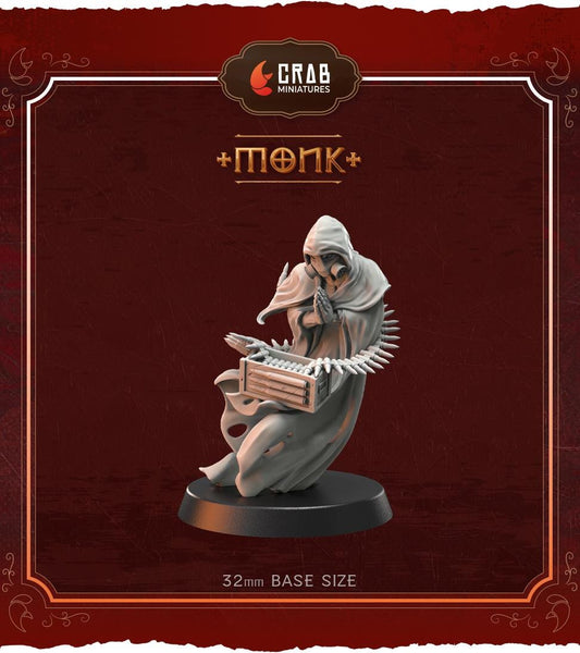 3D Printed miniature: Wraith Pilgrims - Monk by Crab Miniatures - Trench Crusade compatible - Trench ghosts