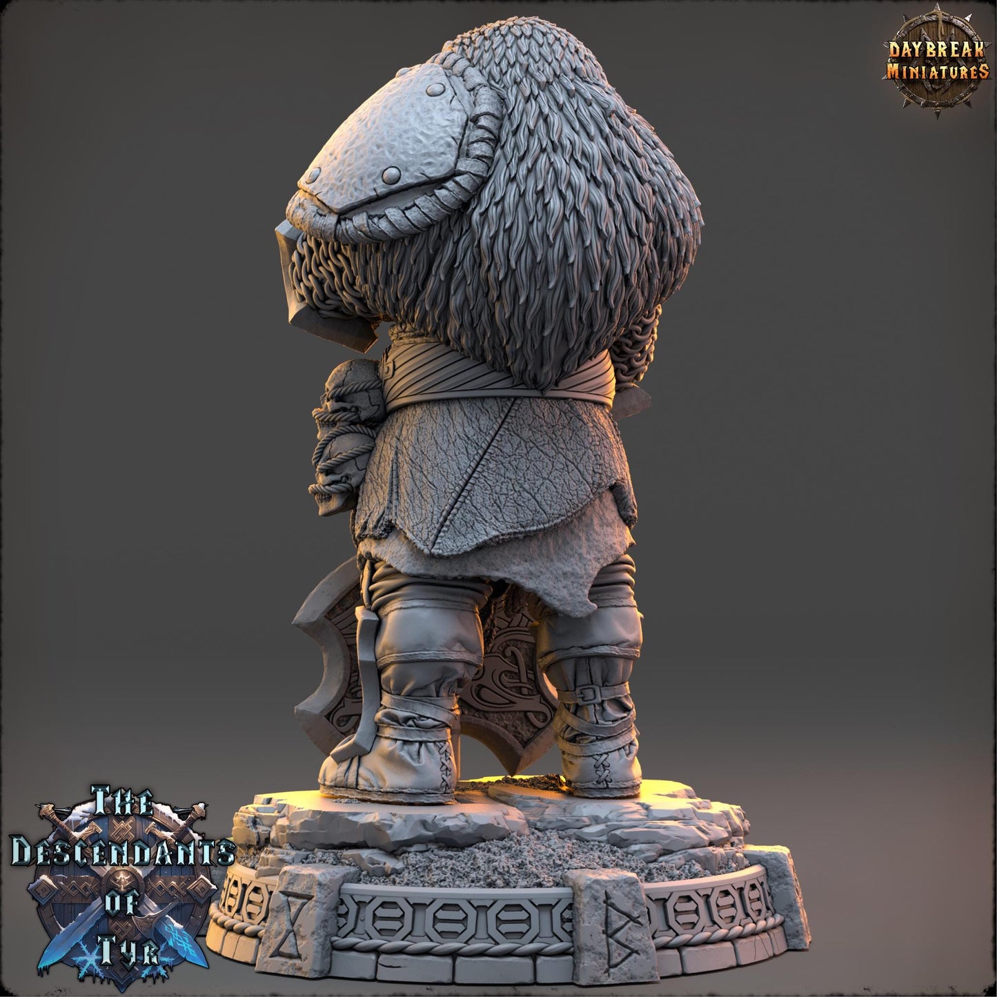 Human Figther - Alaric “Black Bear” Cranash | Daybreak Miniatures | 3D printed | Tabletop | Dungeons and Dragons | Wargaming | D&D