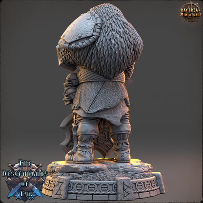 Human Figther - Alaric “Black Bear” Cranash | Daybreak Miniatures | 3D printed | Tabletop | Dungeons and Dragons | Wargaming | D&D