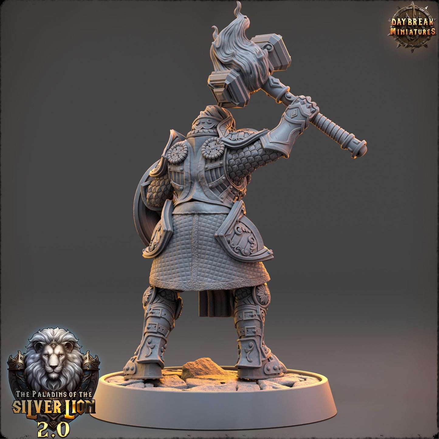 Human Figther - Amandine de Aube Radieuse | Daybreak Miniatures | 3D printed | Tabletop | Dungeons and Dragons | Wargaming | D&D