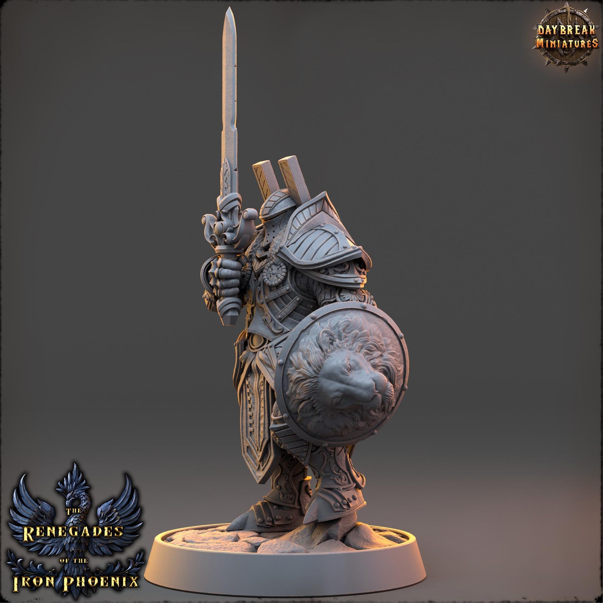 Human Figther - Armand de la Lame Céleste | Daybreak Miniatures | 3D printed | Tabletop | Dungeons and Dragons | Wargaming | D&D