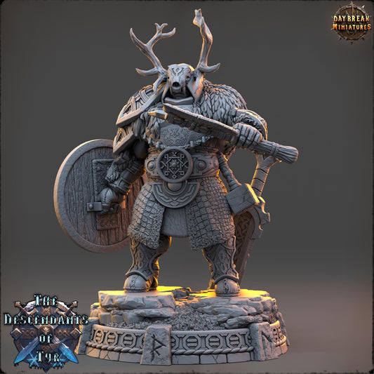 Human Figther - Bjarg Wylder | Daybreak Miniatures | 3D printed | Tabletop | Dungeons and Dragons | Wargaming | D&D