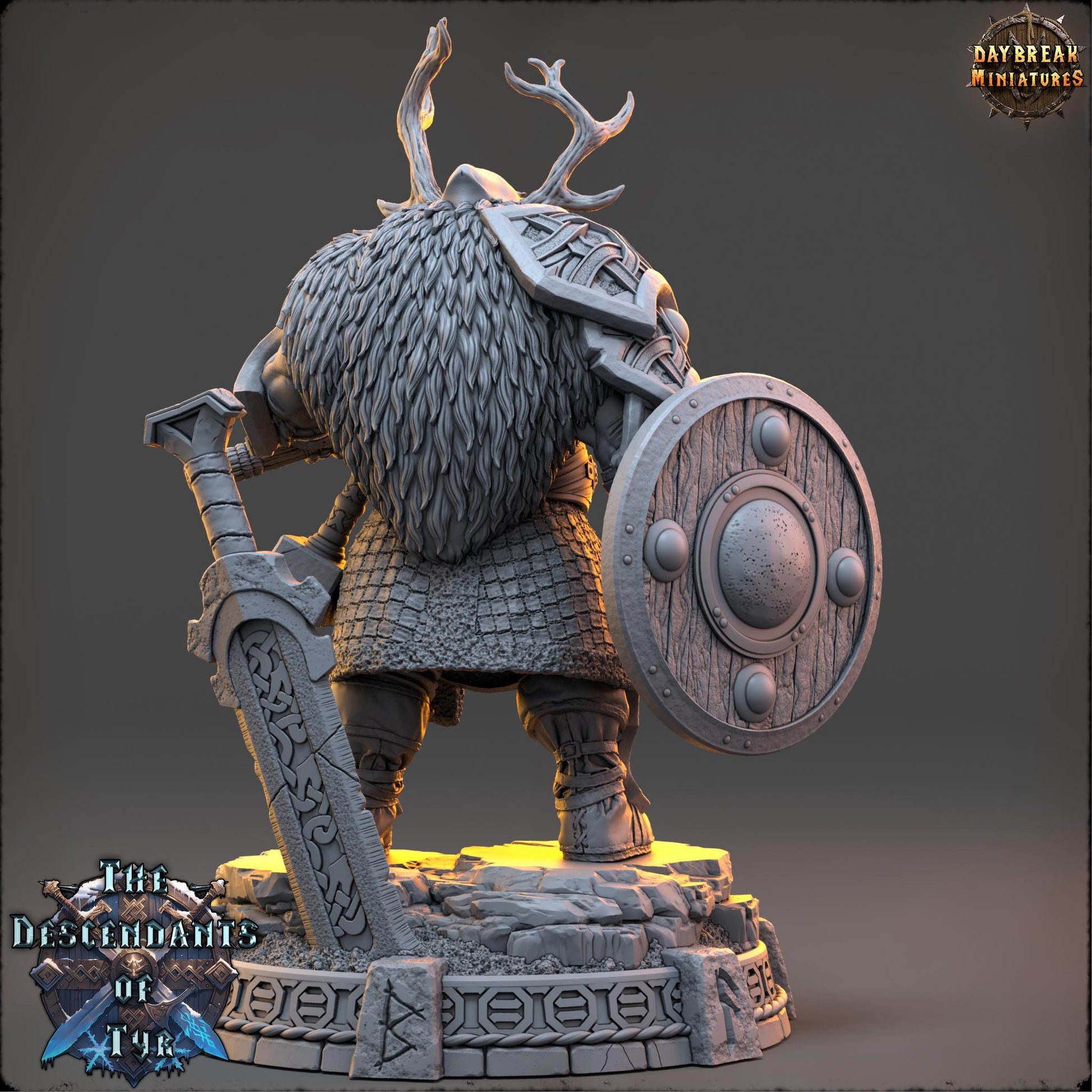 Human Figther - Bjarg Wylder | Daybreak Miniatures | 3D printed | Tabletop | Dungeons and Dragons | Wargaming | D&D