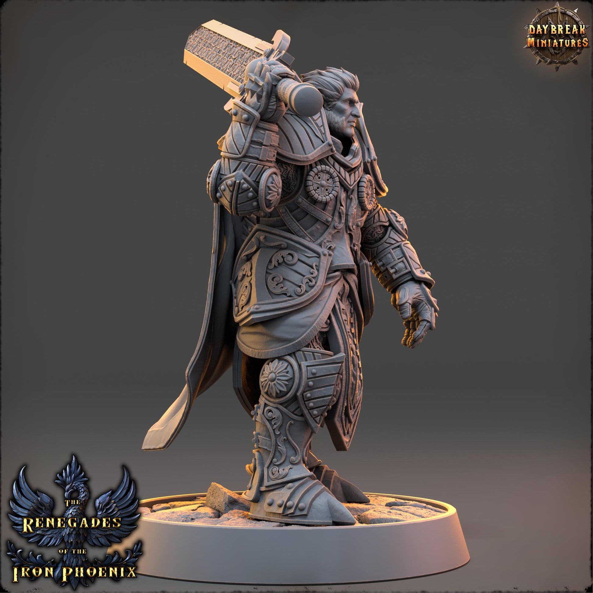Human Figther - Grand Prêtre Sébastien deAncien Monde | Daybreak Miniatures | 3D printed | Tabletop | Dungeons and Dragons | Wargaming | D&D