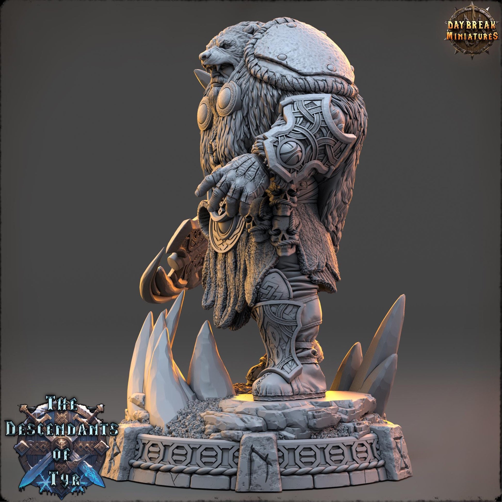 Human Figther - Icebjörn Horgast | Daybreak Miniatures | 3D printed | Tabletop | Dungeons and Dragons | Wargaming | D&D