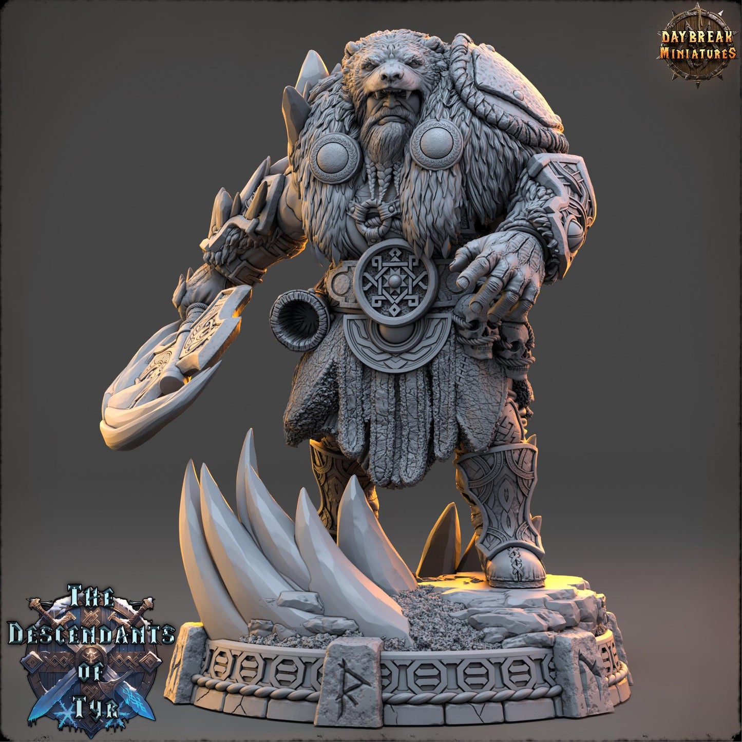 Human Figther - Icebjörn Horgast | Daybreak Miniatures | 3D printed | Tabletop | Dungeons and Dragons | Wargaming | D&D