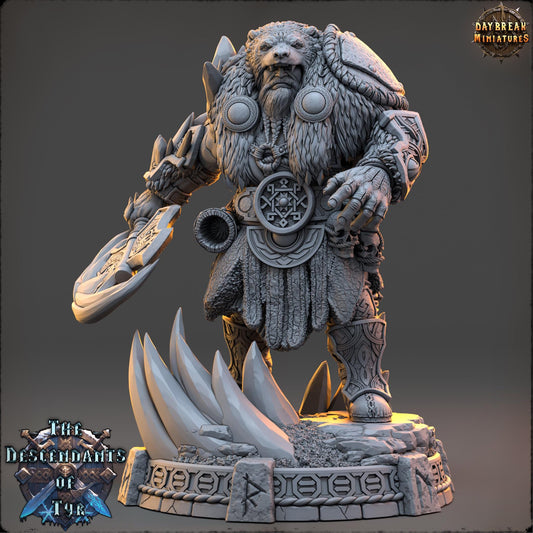 Human Figther - Icebjörn Horgast | Daybreak Miniatures | 3D printed | Tabletop | Dungeons and Dragons | Wargaming | D&D