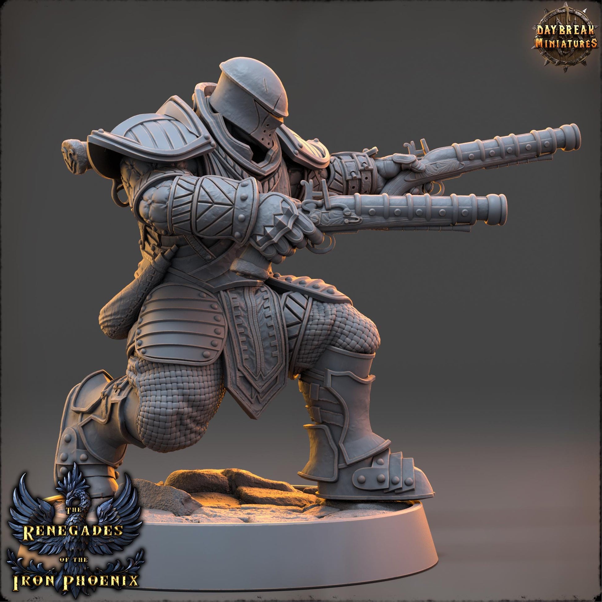Human Gunslinger - Tancred du Cerf Blanc | Daybreak Miniatures | 3D printed | Tabletop | Dungeons and Dragons | Wargaming | D&D
