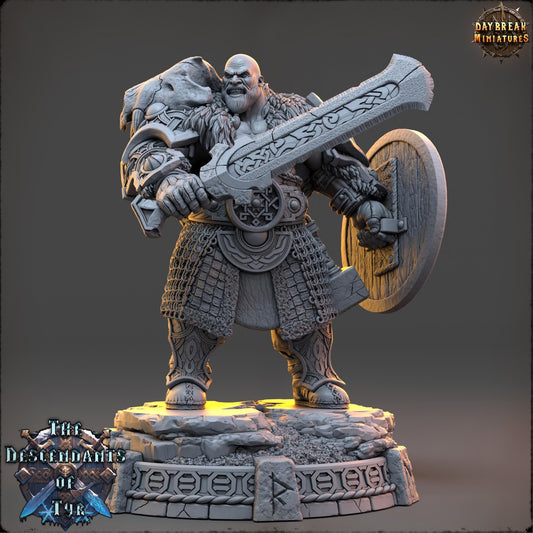 Human Figther - Tobin Flintblade | Daybreak Miniatures | 3D printed | Tabletop | Dungeons and Dragons | Wargaming | D&D