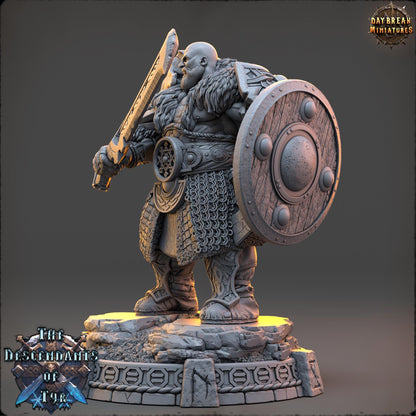 Human Figther - Tobin Flintblade | Daybreak Miniatures | 3D printed | Tabletop | Dungeons and Dragons | Wargaming | D&D