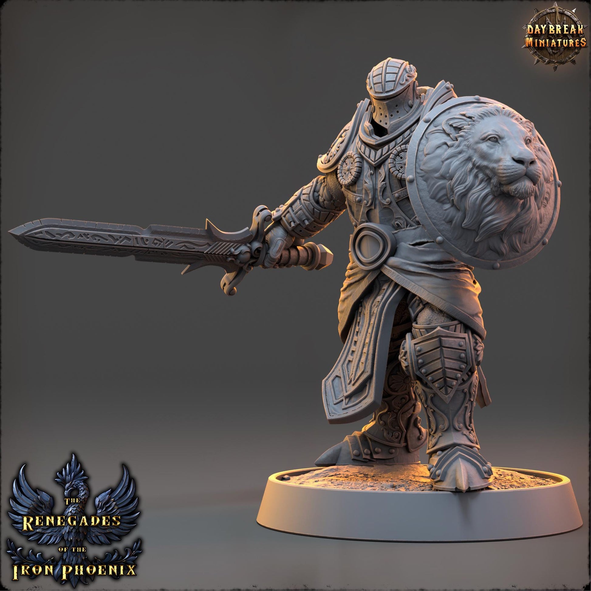 Human Figther - Tristan du Vent Sauvage | Daybreak Miniatures | 3D printed | Tabletop | Dungeons and Dragons | Wargaming | D&D