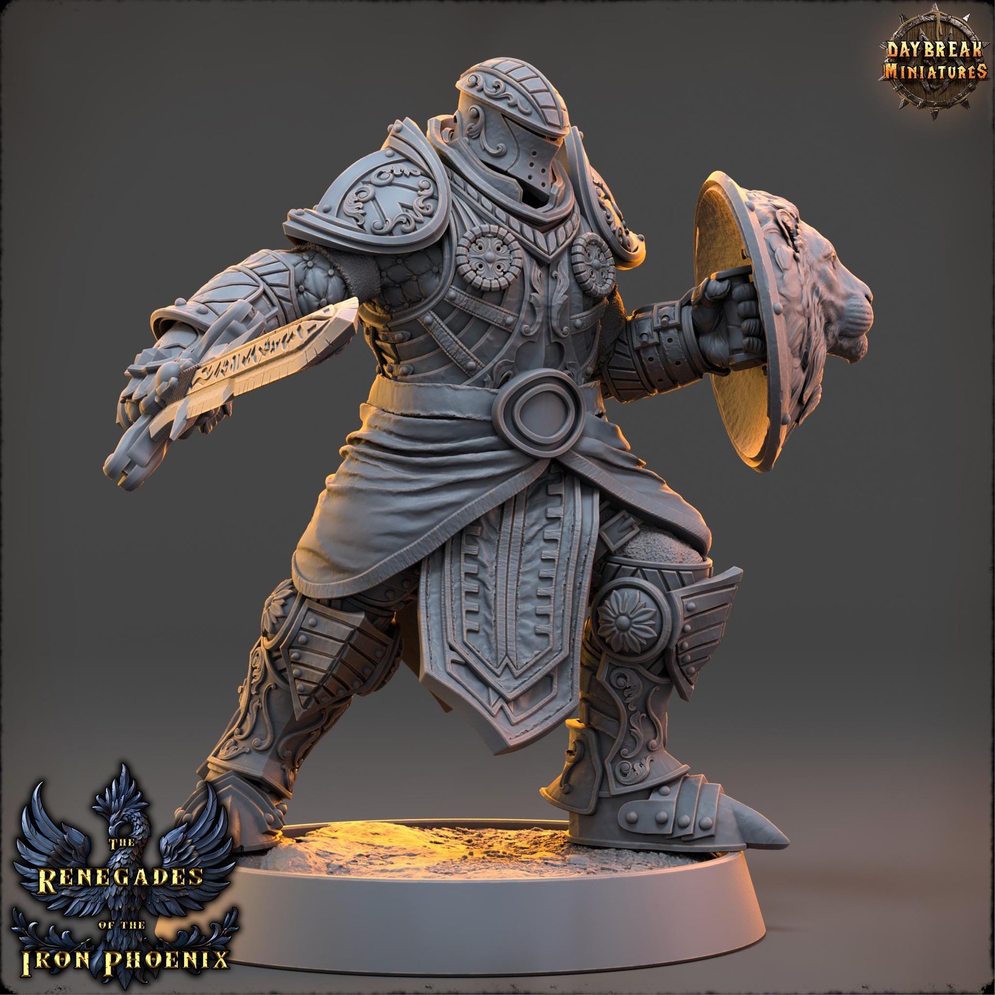 Human Figther - Tristan du Vent Sauvage | Daybreak Miniatures | 3D printed | Tabletop | Dungeons and Dragons | Wargaming | D&D