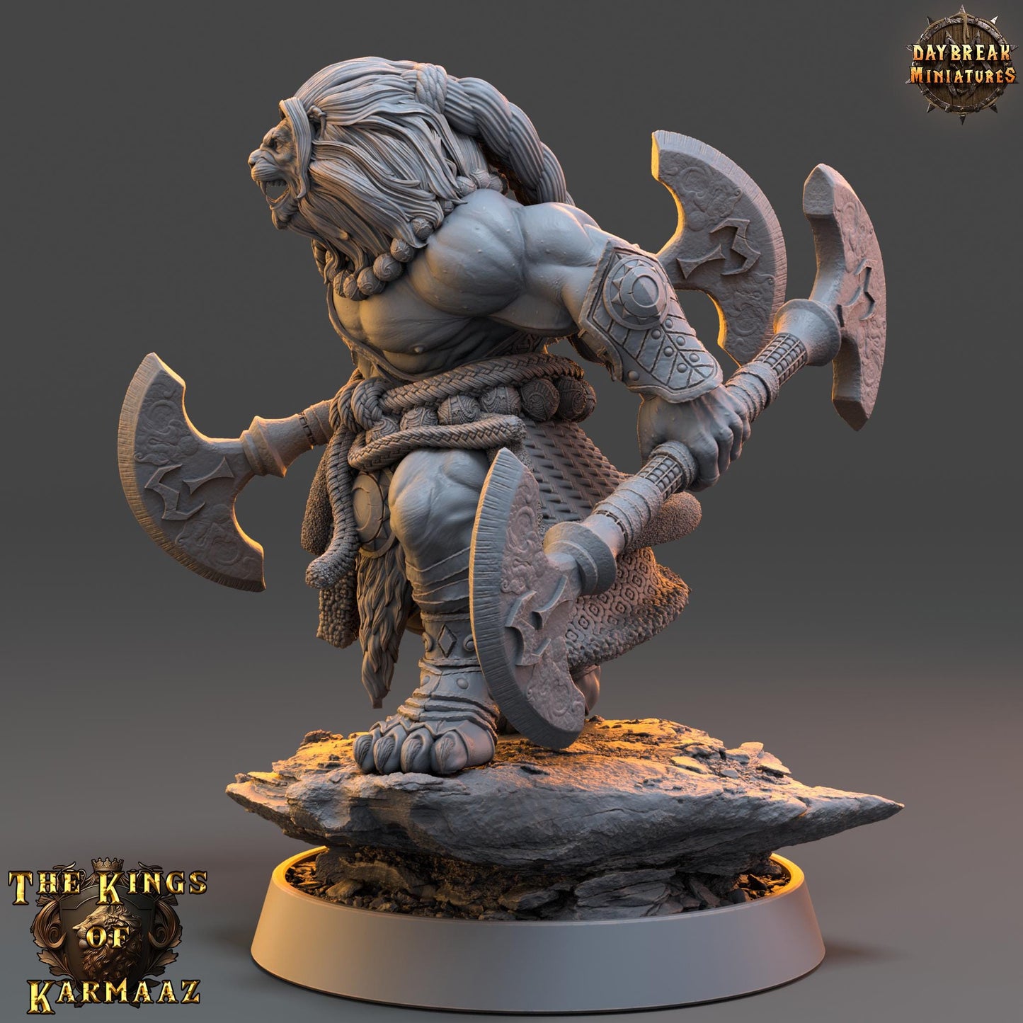 Leonin Figther - King Broadside | Daybreak Miniatures | 3D printed | Tabletop | Dungeons and Dragons | Wargaming | D&D