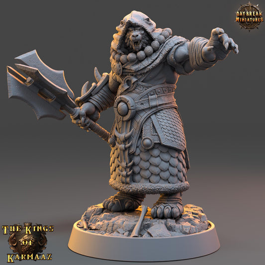 Leonin Figther - King Dawntredder | Daybreak Miniatures | 3D printed | Tabletop | Dungeons and Dragons | Wargaming | D&D