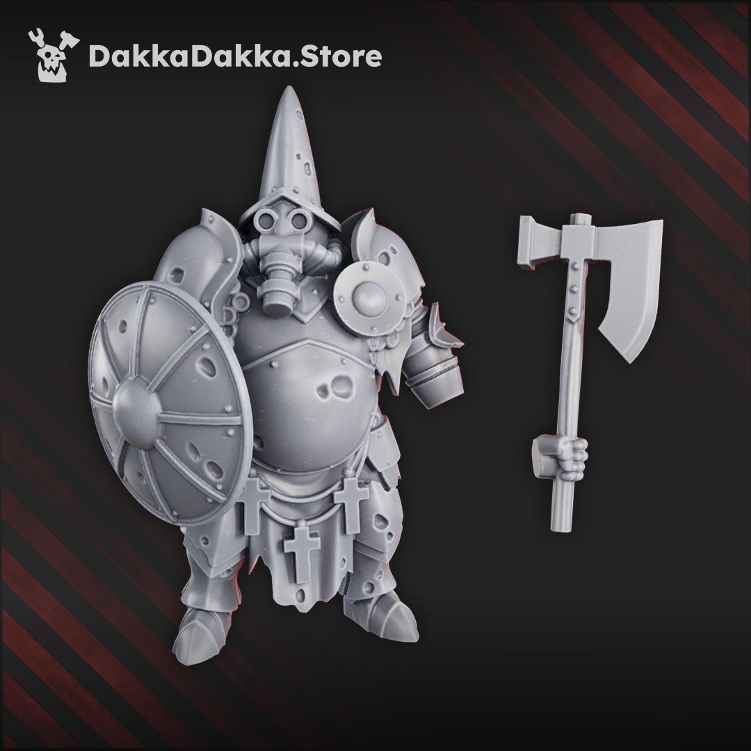 Verdugo Inquisitorial Shield and Machinegun | DakkaDakka | Wargaming | Tabletop | 3D printed miniature | Trench Crusade compatible