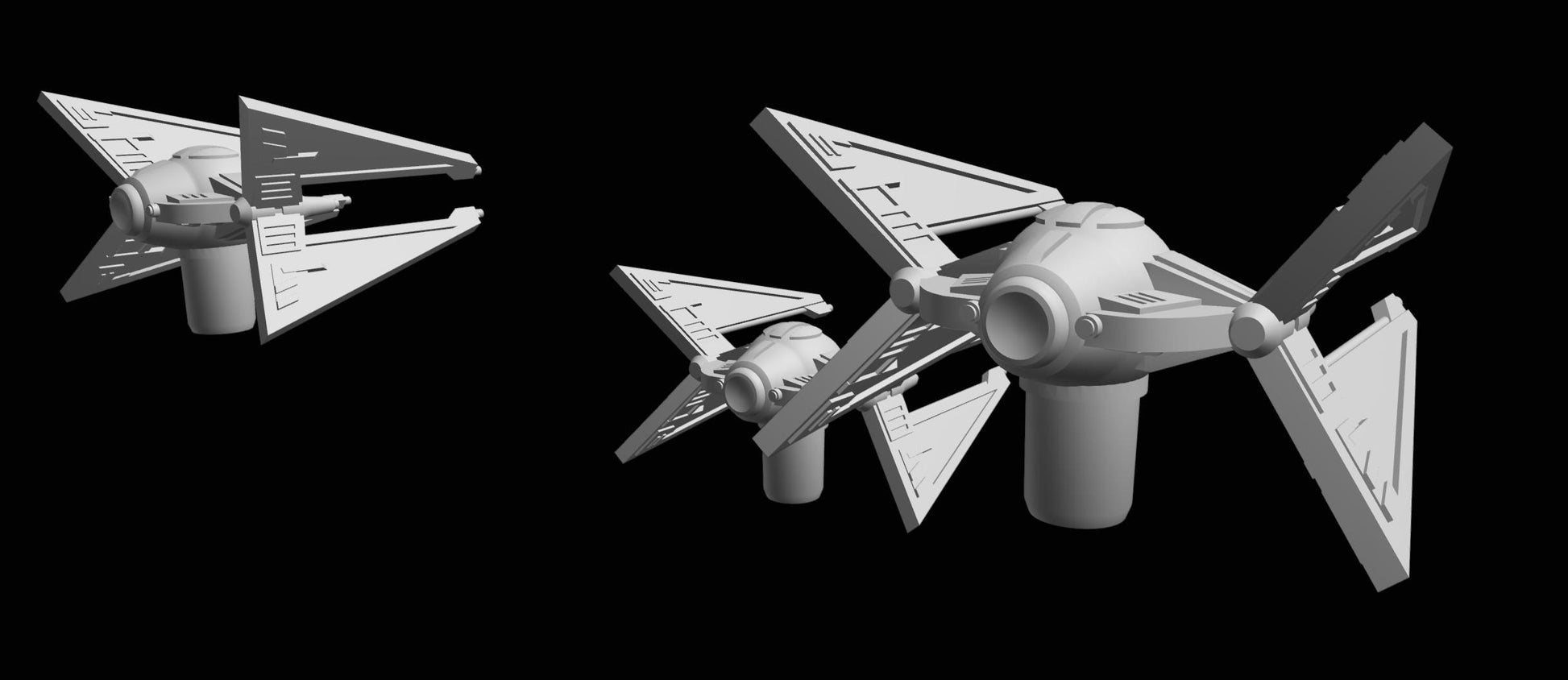 SW Armada Imperial Tie Hunter 9pcs - Wargaming - Table top - 3D printed miniatures
