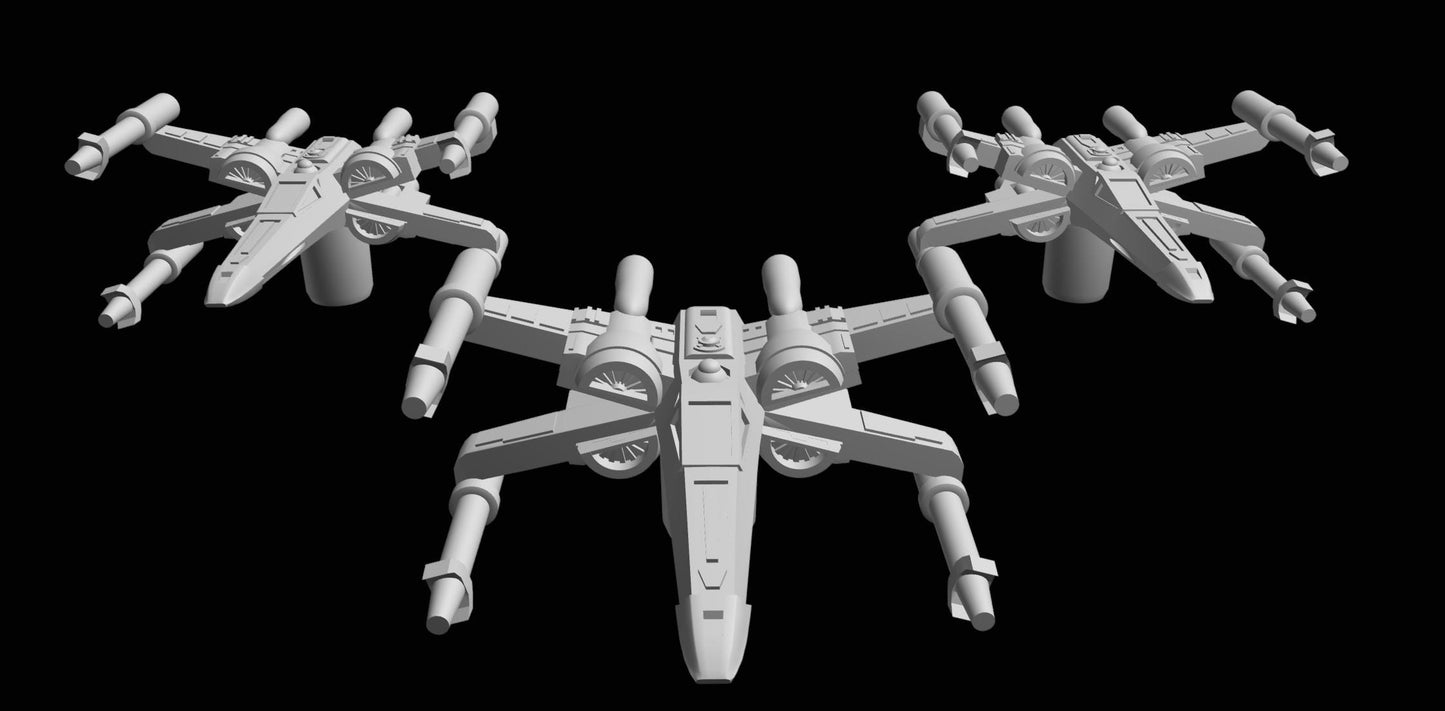 Rebels T70 X-Wing 9pcs - 3D printed SW Armada proxy