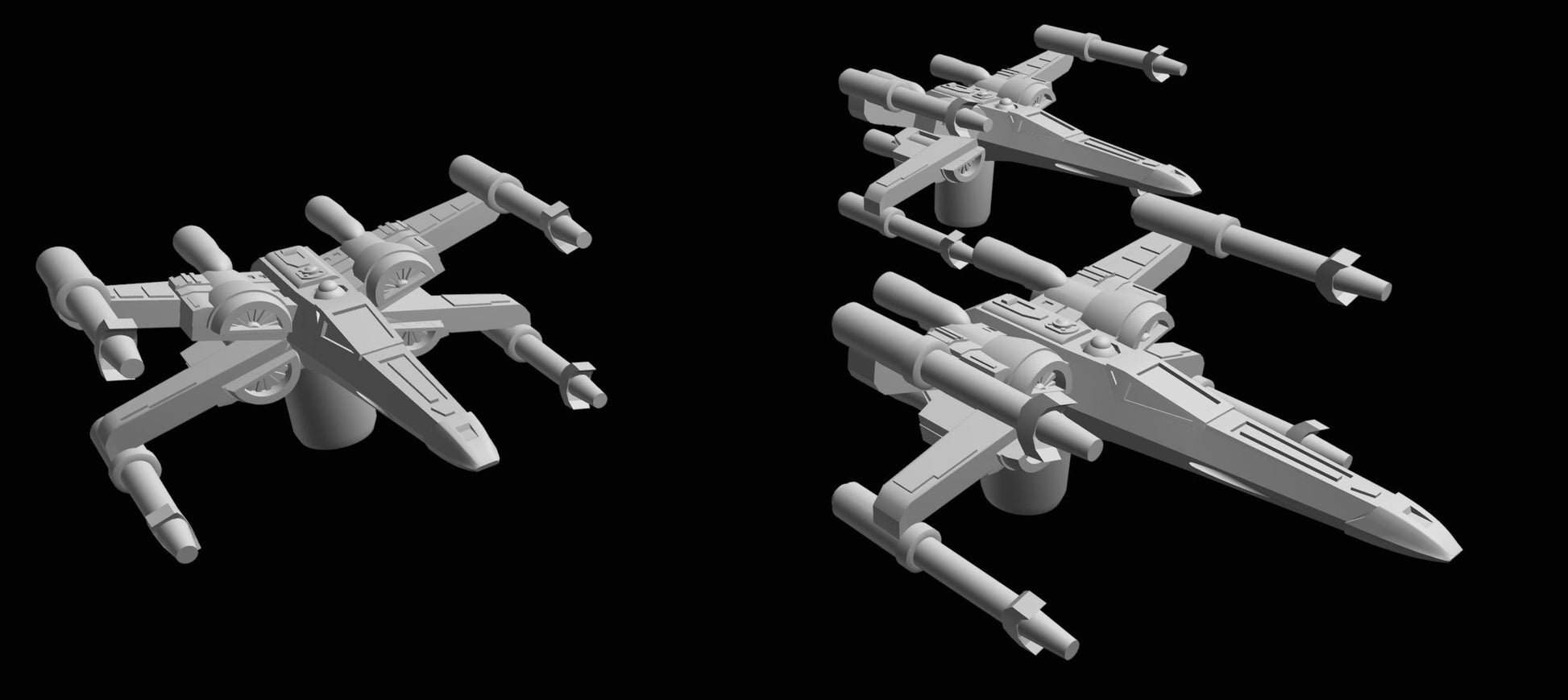 Rebels T70 X-Wing 9pcs - 3D printed SW Armada proxy
