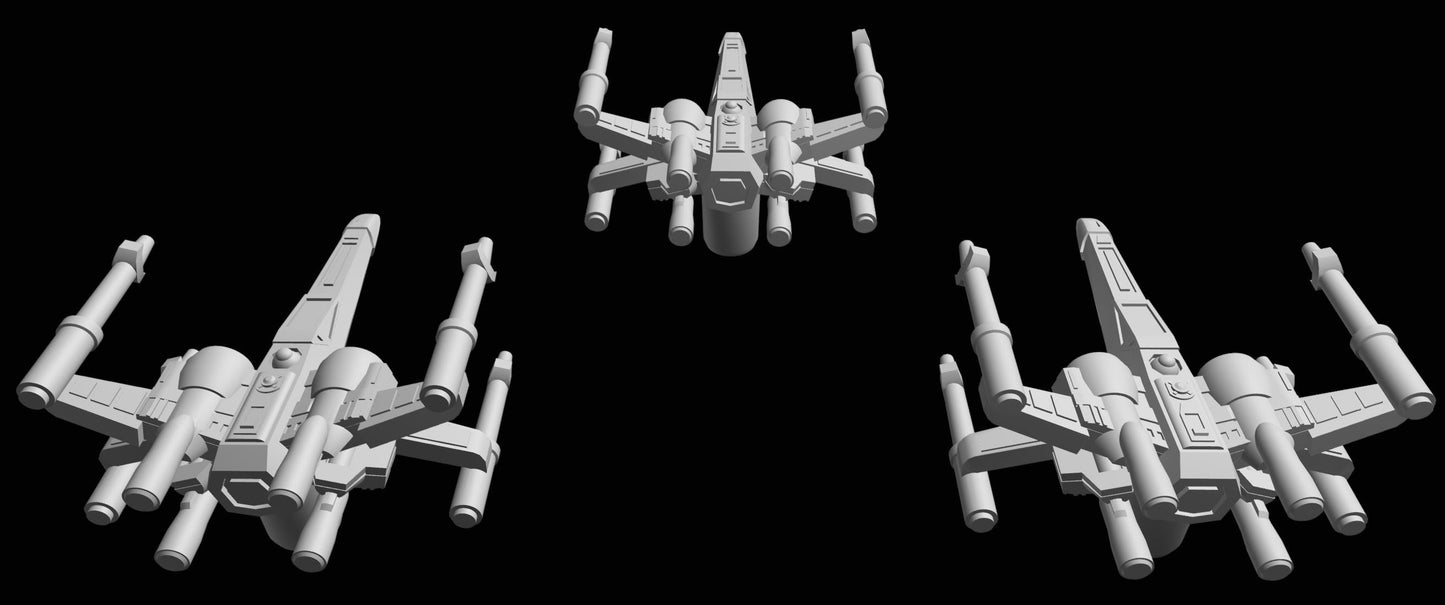 Rebels T70 X-Wing 9pcs - 3D printed SW Armada proxy