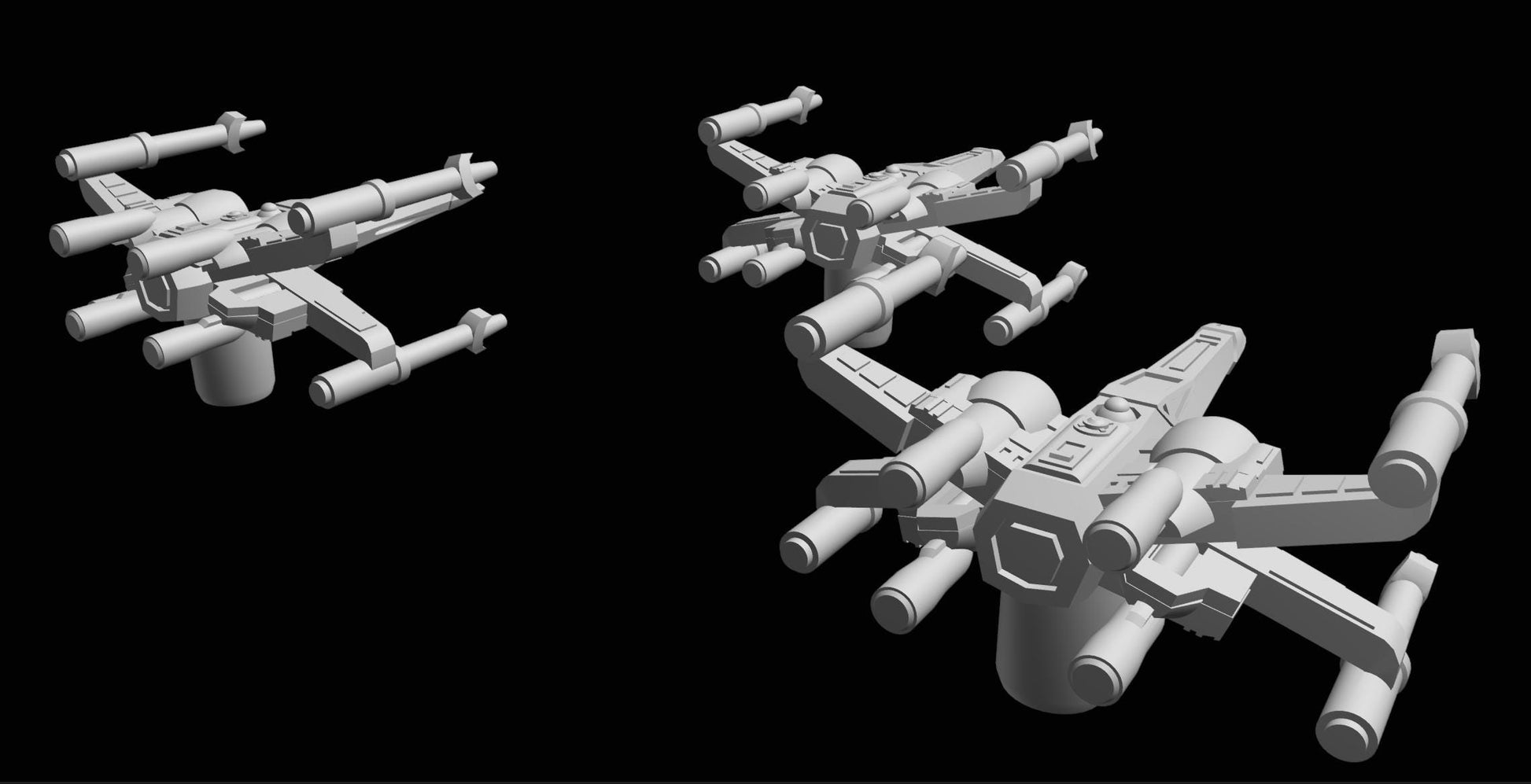 Rebels T70 X-Wing 9pcs - 3D printed SW Armada proxy